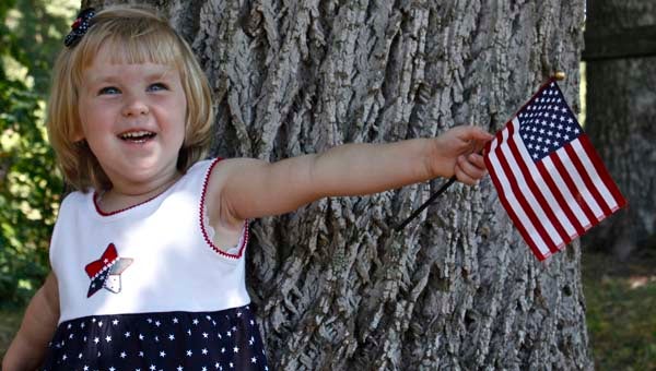 Kaydence Carter, 3, is all ready for a patriotic holiday. She is the daughter of Tyson Carter of Windsor. FILE