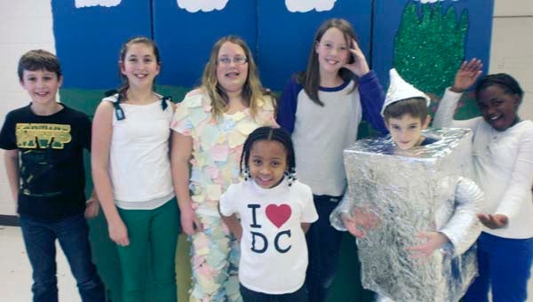 In front, from left, Armaiya Cannady, Logan Johnson and Briana Prince; back, Miles Beale, Emma Hoctor, Abby Saunders and Abbey Ballance of Riverdale Elementary School. They made up the winning team for its division in the recent Odyssey of the Mind competition, and will go to the statewide event next Saturday. -- Submitted | Jody Saunders