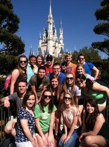 Windsor High School seniors went to Walt Disney World in Florida to to learn about animation and storyboarding, as well as enjoy the rides. Picture in front, from left, are Holly Watson, Racquel Doherty, McKenzie Patrick, Rachel Callis; middle, Robbie Stevens, Ryan Boals, Mary Alice Blythe, Cody Reese,Taylor Ferguson, Leah Dreps, Ella Rose Callow; back, Kayla Eanes, TaQuesha Harris, Tabitha Butler, Mason Cobby, Kendal Rapp, Davis Earnhardt and Charles Watson. -- SUBMITTED