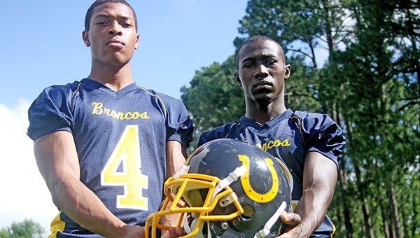 JaVonte Blacknall, 19, left, and Travis Brown, 18, will represent Franklin High School in the Virginia High School League in Hampton on Friday, July 12. -- CAIN MADDEN|THE TIDEWATER NEWS
