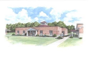 The architect's drawing of Isle of Wight Academy's future Early Learning Center. Site work has begun, and completion is expected next August.