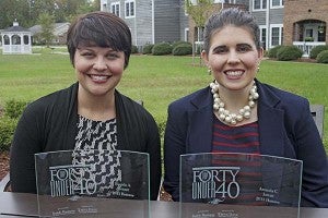 Rhonda Stewart, left, and Amanda Jarratt were recently recognized as members of the Top 40 Under 40 for the Hampton Roads area. Stewart is executive director of The Village at Woods Edge. Jarratt is the executive director for Franklin Southampton Economic Development Inc. -- CAIN MADDEN | TIDEWATER NEWS