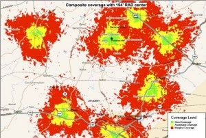 This is Verizon’s projected coverage after the new tower is built. -- COURTESY