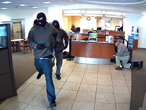 Two suspects flee on foot from SunTrust Bank. Photo courtesy Franklin Police Department.