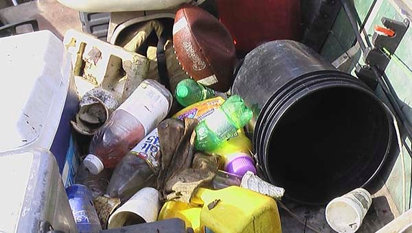 A pile of trash from the Franklin Canal. -- JEFF TURNER | TIDEWATER NEWS