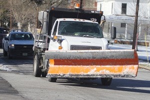 A snow plow during the last snow event. Photo by Cain Madden