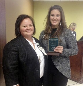 Dr. Michelle Harmon, left, Farm Fresh pharmacy district manager, left, with Kelly Gray, pharmacy technician at the Farm Fresh in Franklin. Gray earned the Farm Fresh Pharmacy Technician of the Year Award. -- SUBMITTED