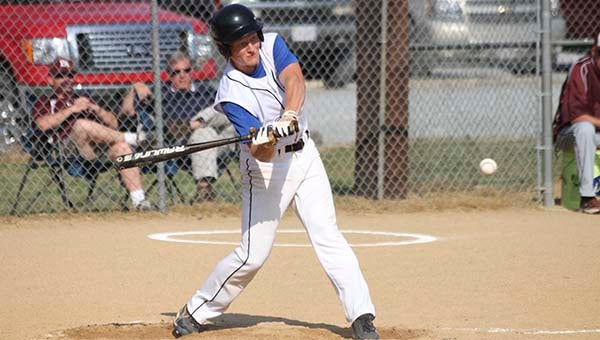 Ethan Edwards knocks a single in Tuesday’s match against Brunswick Academy. Edwards had a 3 RBI double in Thursday’s win against Walsingham. -- CAIN MADDEN | TIDEWATER NEWS