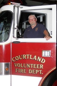 Christ Erbe has spent 40 years with the Courtland Fire Department, and was recently honored for his service. Formerly the station’s chief, he is now the chief engineer and president. -- CAIN MADDEN | TIDEWATER NEWS