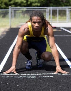 Marcus Stephens of Franklin High School recently won gold in the 100- and 200-meter dash. -- CAIN MADDEN | TIDEWATER NEWS