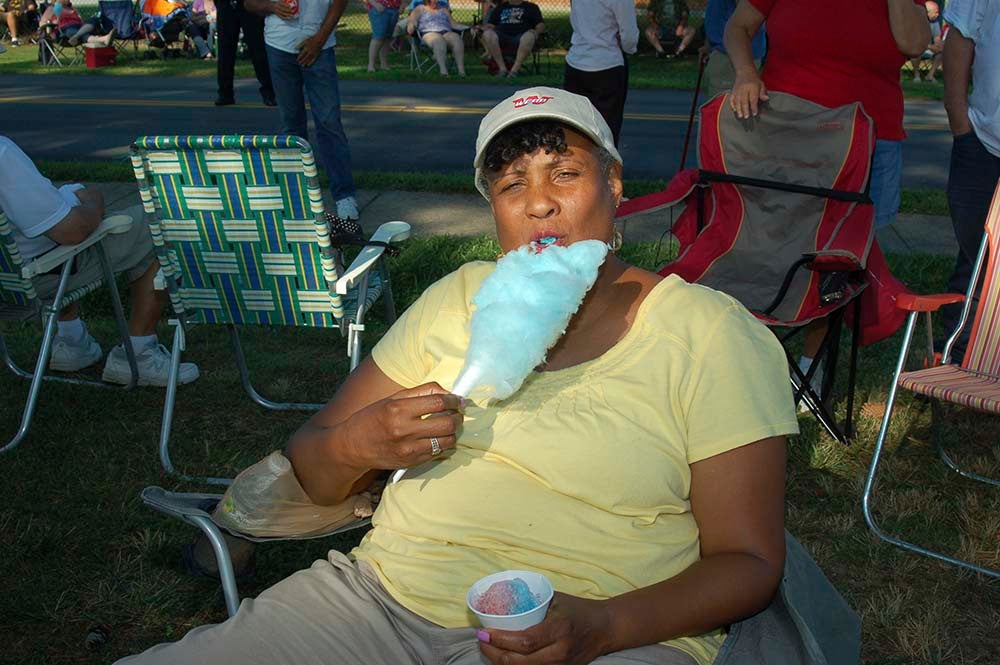Cherell Neal from Hampton enjoys her cotton candy.