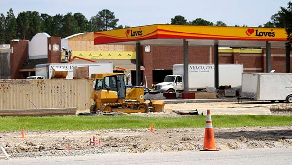 The Love’s Travel Stop/Bojangles restaurant are anticipated to be open by mid-August, according to Jim Whitehead, one of the partners in the restaurant’s franchise. The service station and restaurant complex is located on South Street in Franklin by the Route 58 Bypass. -- CAIN MADDEN | TIDEWATER NEWS