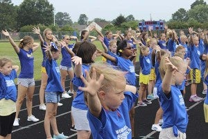 More than 40 girls participated in the cheerleading camp this past weekend at Windsor High School. The girls learned cheers, dances and performed in front of people. They will be able to cheer with the varsity squad at football games this fall. -- SUBMITTED