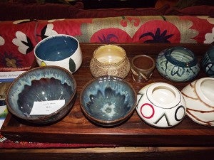 Some examples of Lynette Allston’s pottery she makes at home. Several other pieces are already in a major exhibition of Native American art down in Columbia, South Carolina. She’ll soon also have work for sale at a related show -- Stephen H. Cowles | Tidewater News 