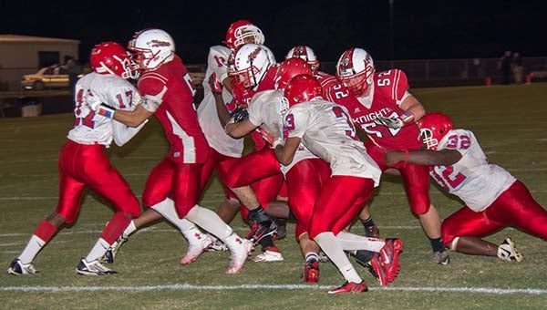 The Southampton Indians make a goal-line stand against Spotsylvania late in the game. -- MURRAY THOMPSON | THE TIDEWATER NEWS