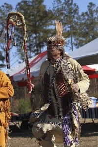 Chief Walt “Red Hawk” Brown steps into the circle for a dance. -- Cain Madden | Tidewater News