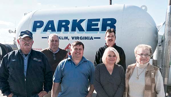 Some of the crew members at Parker Oil include, front row, Roy Clyde Greene, driver; Kevin Lackey, plant manager, Kristie Baker and Marsha Atwood, front office; back, Jerry Moore, overall general manager and Brian Atwood, propane operation manager for the company. -- Stephen H. Cowles | Tidewater News