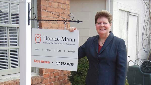 Kaye Weaver, owner of Horace Mann Insurance Company, which is now located in downtown Franklin. -- SUBMITTED