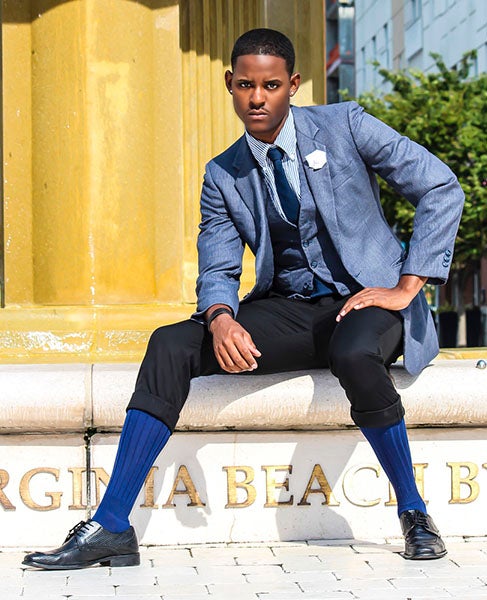La’Vel Stacy poses for a photo in Virginia Beach. Stacy, originally from Franklin, has entered a Top Model contest through a Washington, D.C., television station with a chance to get some exposure, which could help him realizing his dream.