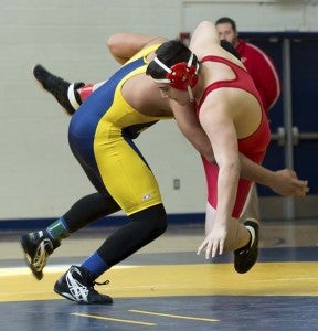 Franklin’s Jack Sykes takes down Southampton’s Cameron Hough within the first few seconds of the match. -- Murray Thompson | The Tidewater News