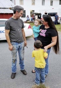 Brandy Barnes of Newsoms and her family, right, meet Mike Wolfe of “American Pickers.” -- SUBMITTED | KRISTEN LIVINGSTON