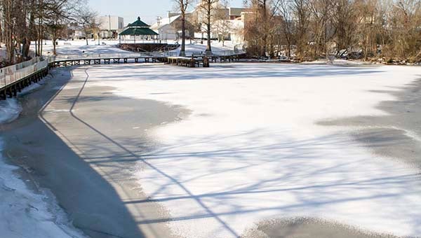 The surface of the Blackwater River froze on Thursday. Cain Madden | Tidewater News