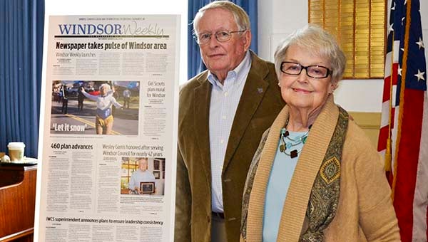 Wesley and Cynthia Garris were among the many guests who attended the kickoff for Windsor Weekly, which will debut on Saturday, March 28. -- Mitzi Lusk | Tidewater News