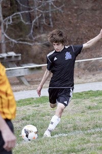 Southampton Academy’s Emery Weist in a game this past season. He scored a hat trick against Kenston Forrest on March 25. -- FILE PHOTO