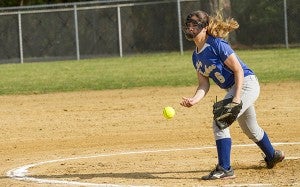 Haley Delgado pitched a no-hitter in her four innings of work. She and Alyssa Funai combined to strike out eight batters. -- Cain Madden | Tidewater News