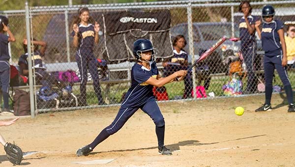 Katlyn Woolfolk in an at-bat earlier this season. She was able to get a hit against Park View on Tuesday. -- Cain Madden | Tidewater News
