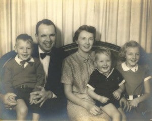 Dr. Ernest Gatten Jr., center, pictured with his wife, Emily, and their daughter, Caroline, and sons Chuck and Burdette. -- SUBMITTED | JUANITA RICHARDS