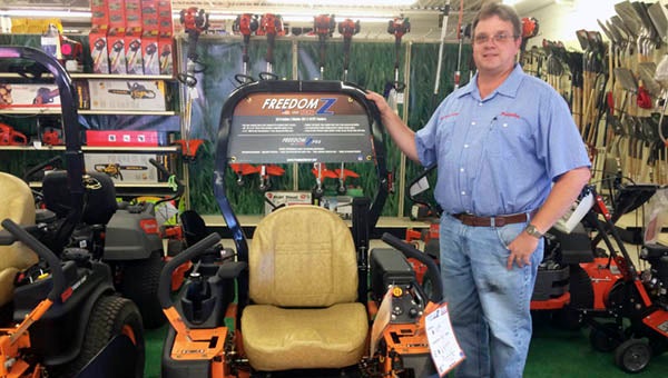 Steve Dail, store manager of Dail’s Home Center, standing in the power equipment in the Lawn and Garden section of the store. This section is one of their biggest customer selling areas. -- Rebecca Chappell
