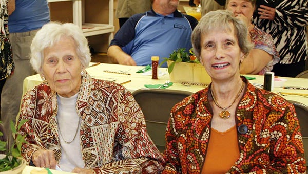 Attending the Newsoms Ruritan 70th birthday celebration were 102 year-old Louise W. Story and daughter Virginia Lee Story. Louise’s late husband, J.C. Story, was a charter member of the club. -- SUBMITTED | Armand Jalbert