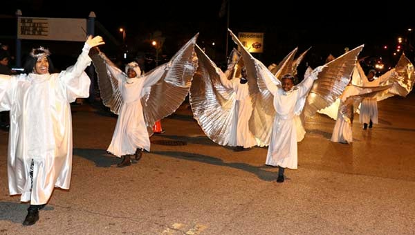 Scotts Revival Center participated in the Franklin Christmas Parade. Members wore angel costumes. -- REBECCA CHAPPELL | The Tidewater news