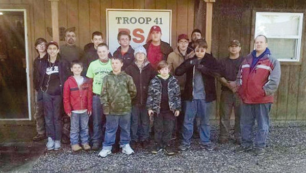 Boy Scouts and Cub Scouts of Troop and Pack 41 in Windsor were among the 12 to 13 patrols that competed in the Boy Scout Klondike last weekend. -- Submitted | R.A. Howell