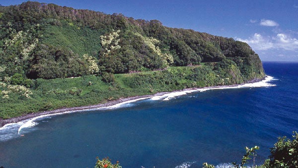 A look back at the rugged cliffs and winding road to Hana. -- SUBMITTED | ARCHIE HOWELL