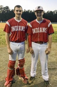 Wesley Pierce, right, struck out 12 batters en route to a perfect game on Thursday night. Southampton defeated Lakeland, 10-0. -- ANN PIERCE