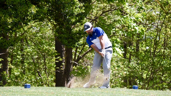 Jordan Francis hits the ball during during play during the CIAA Golf Championship at LarkHaven Golf Course in Charlotte, North Carolina. Last weekend he earned fifth place; his school, Chowan University, made first place out of the eight teams participating. -- Courtesy | CIAA Staff