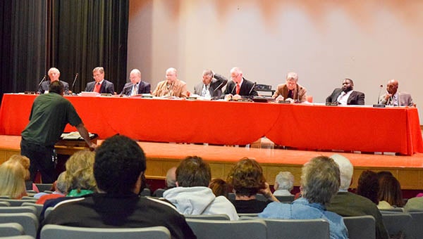 A public hearing  was held on Thursday night regarding the rezoning of property on Camp Parkway. -- REBECCA CHAPPELL | The Tidewater News