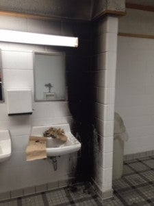 A 17-year-old student started a fire in a bathroom at Southampton High School.