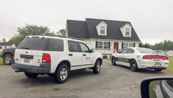 Several units from the Southampton County Sheriff's Office responded to a burglary in progress in the 29000 block of Deer Trail Drive early Thursday afternoon. The suspect was later caught in a nearby relative's home. -- Stephen H. Cowles | Tidewater News
