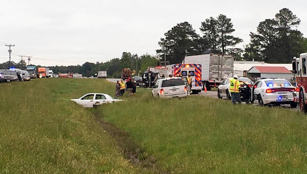 Both travel lanes were reduced to one for nearly 30 minutes on Tuesday as a result of the accident. -- Andrew Lind | Tidewater News