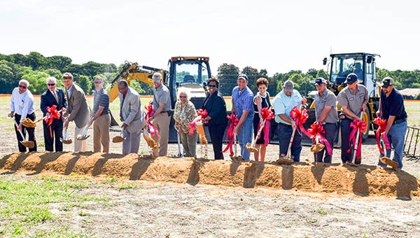 Members of Franklin City Council, Franklin Southampton Economic Development Board of Directors and representatives of Pinnacle Agriculture all participated in the groundbreaking of the new location of the business at Pretlow Industrial Park. -- Rebecca Chappell | Tidewater News