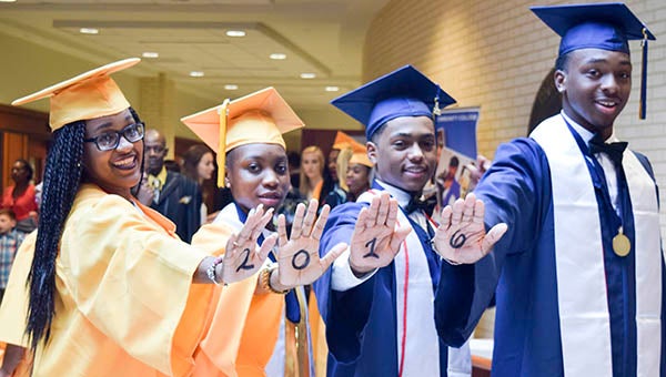 Franklin High School graduates show off their year. Pictured are Kaliyah Walloe, Latrina Cross, Javonte’ Baker and Jaquan Walton. More pictures from FHS graduation will be featured in Friday’s edition of the paper. - Rebecca Chappell | Tidewater News