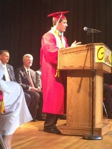William L. Morningstar gave the valedictory address at the Isle of Wight Academy graduation ceremony.  -- Stephen H. Cowles | Tidewater News