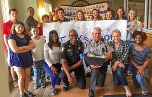 Southampton Academy students thank the Southampton County Sheriff’s Department for their service.