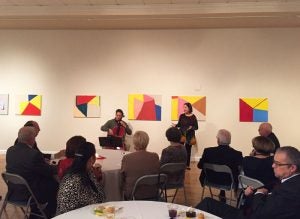 Cellist Peter Greydanus accompanies storyteller Lynn Ruehlmann as she relates the story of Psyche and Eros in "Love is Greek to Me" at the Rawls Museum Arts.
