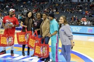 Two local competitors were spotted winning the McDonald’s Big Puzzle Challenge. They were, third and fourth from left, Lisa Sawyer (Winston-Salem State University) and Patrice Jones (Virginia Union University).