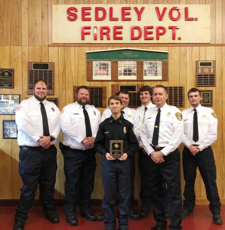 Sedley VFD junior firefighter of the year 2019